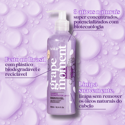 Shampoo Para Cabelos Danificados Grape Moment 300ml