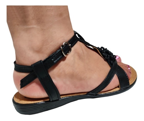 Imagen 4 de 4 de Huarache Cruzado Mechon Curpiel Combinable Sandalia Juvenil