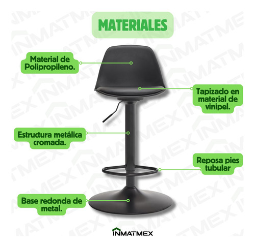 Silla Banco Eames Taburete Ideal Para Barra Comedor 1 Pieza