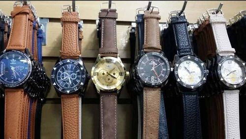 Kit Com 10 Relógios Masculino Pulseira De Couro Atacado Top