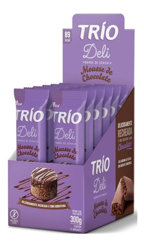 Trio Barra De Cereal Deli Mouse De Chocolate C/12