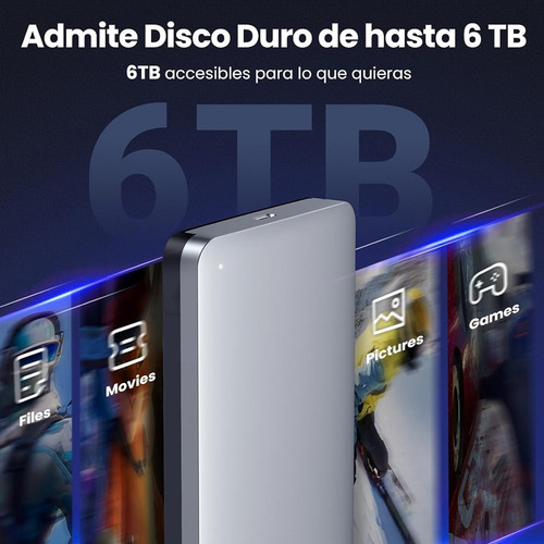 Case Carcasa Gabinete Ugreen Disco Duro Sata 2.5 Usb 3.1 6tb Color Plateado