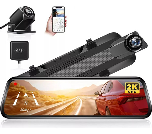 Cámara Para Auto Pantalla 2k Táctil Dashcam Con Wifi Y Gps