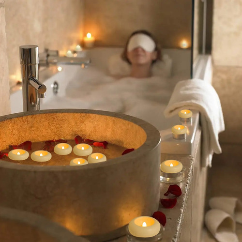 10 Unidades De Lâmpada De Vela Flutuante Led Tealight Para D
