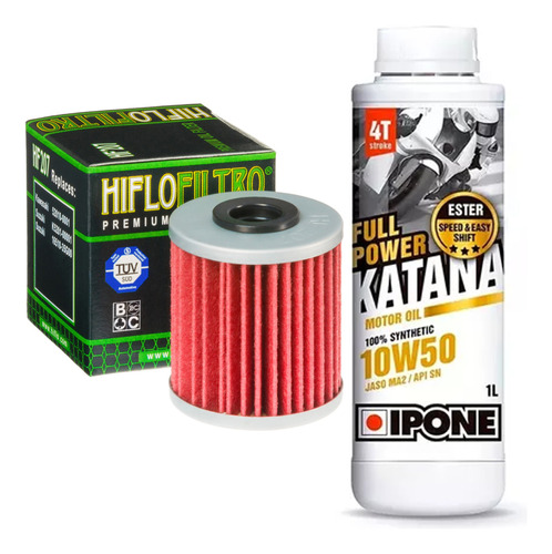 Kit Filtro Aceite + Ipone Katana 10w50 Sintetico Kxf 250 450