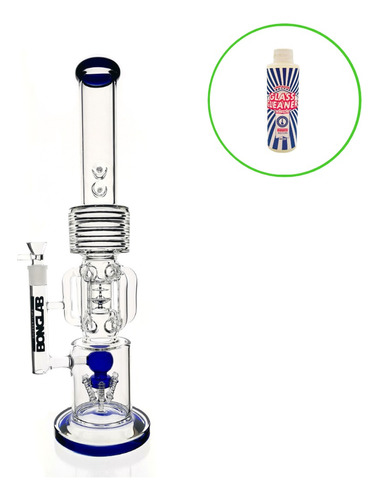 Pipa Bong Bubbler Kush Blue Bonglab + Glass Cleaner