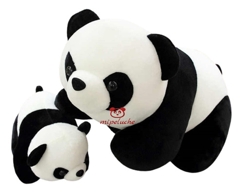 Oso Panda Peluche Madre Y Cría Kawaii Importado