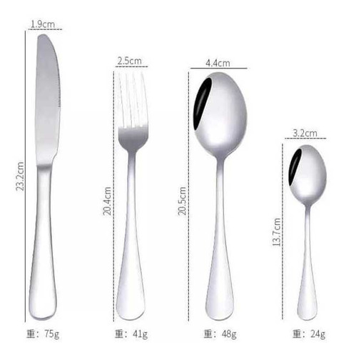 Set De Cubiertos Premium Por 24 Piezas - Cubiertos Plateados