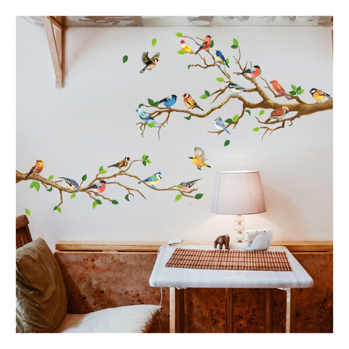Pegatinas De Pared Con Diseño De Pájaros Con Ramas En V Para