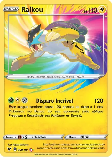 Carta Pokemon Raikou Amazing Rare Original Copag