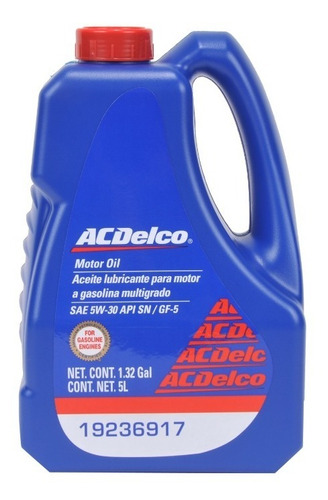 Aceite Acdelco 5w30 Mineral Gasolina 5 Litros Original