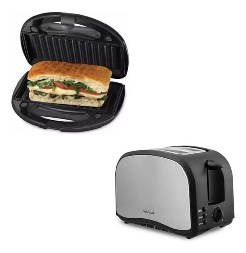 Combo Tostadora + Sandwichera Electrica Winco Oferta