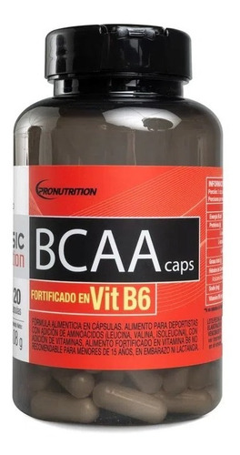Bcaa + Vit B6 Aminoácidos Esenciales 120 Cápsulas