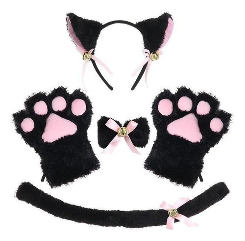 Lindo Gato Cosplay Gato Diadema, Guantes Pata Gato,loli 5pcs