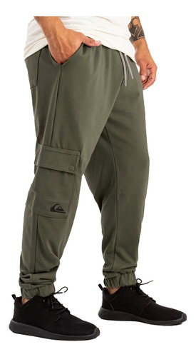 Pantalon Cargo Quiksilver Hombre Trackpant Verde Cu224210902