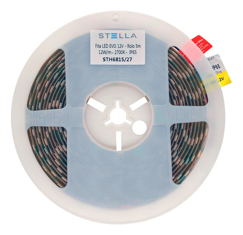 Fita De Led Stella Evo 12v 12w Ip65 2700k 5 Metros