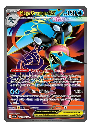 Carta Pokémon Mega Greninja Ex Full Arte Caos Ascendente