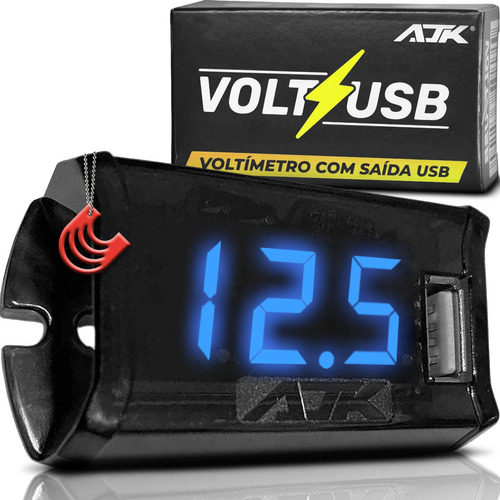 Voltimetro Digital Led Com Carregador Som Automotivo 12v Ajk