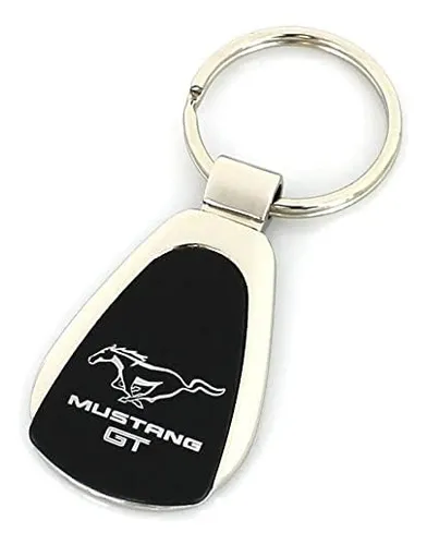 Mustang Gt Black Tear Drop Key Chain