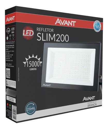 2x Refletor 200w Led 6500k Avant Resistente A Agua Holofote