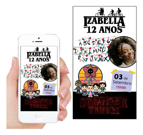 Convite Digital Animado Interativo Whatsapp Stranger Things