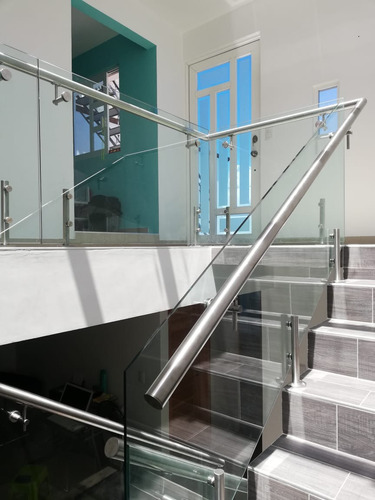 Barandal Vidrio / Escalera C/pasamanos Mod.poste Monterrey