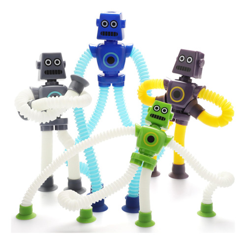 Robot Toy Boxgear Led Que Cambia De Forma Con Ventosa, 4 Uni