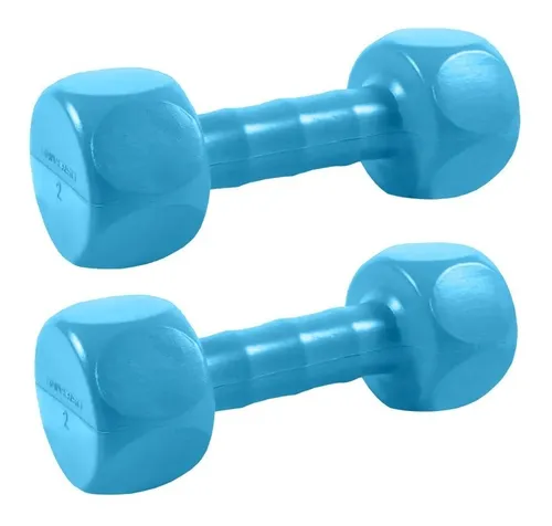 Mancuerna 2kg Pesa Fija Pvc Fitness Gym Funcional