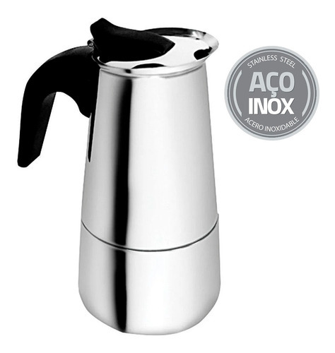 Cafeteira Italiana De Aço Inox 4 Xícaras Não Utiliza Filtro