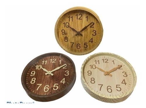 Reloj Pared 25 Cm Madera