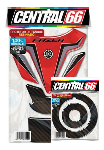 Kit Tank Pad Tampa Do Tanque Yamaha Ys 150 Fazer Vermelho