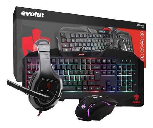 Kit De Teclado E Mouse Gamer Evolut Eg-50 Português