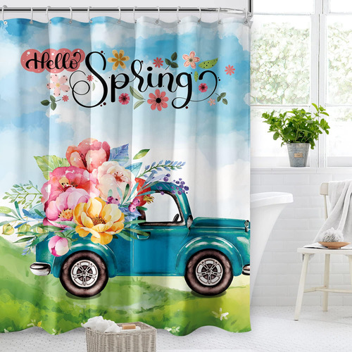 Cortina De Ducha Mloabuc Hello Spring Para Camión, Curtain D