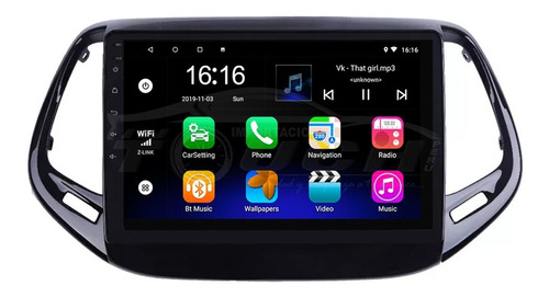 Auto Radio Android Jeep Compass 2017-2019 1gb + 16gb