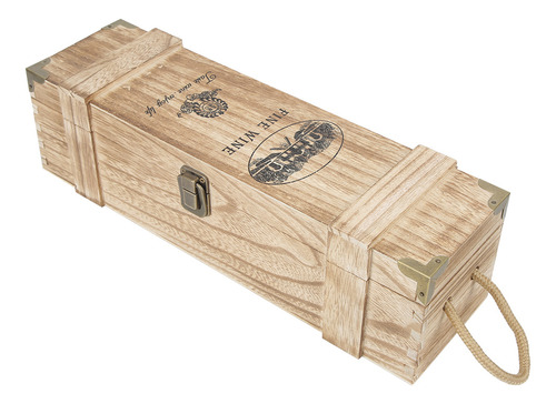 Caja De Almacenamiento De Vino Tinto Portátil De Madera Retr