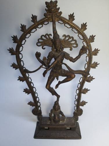 Hermosa Escultura Antigua De Dios Hindu Shiva. Bronce. Hindu