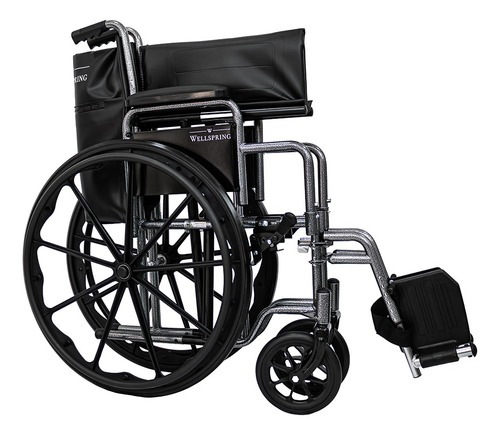 Silla De Ruedas De Acero Con Ruedas Sólidas Y Soporte Color Negro