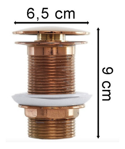 Valvula Para Cuba / Tanque Click Up Metal Rose Gold 1 1/4