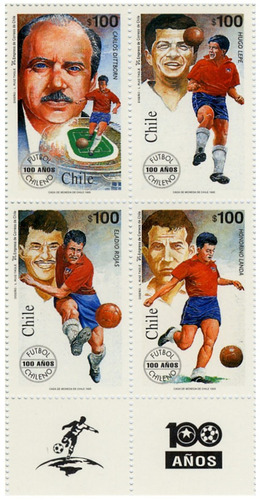 Filatelia Chile, 1995 100 Años Futbol Chileno Mint