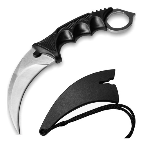 Kerambit Táctico Plateado Sin Filo 