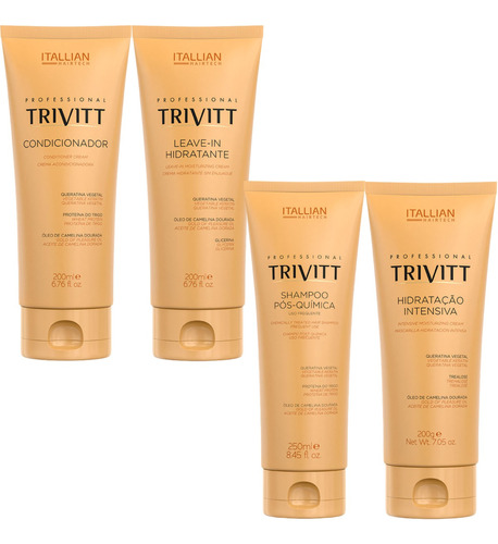 Kit Trivitt Itallian Color Shampoo Leavein Hidratacao Condic