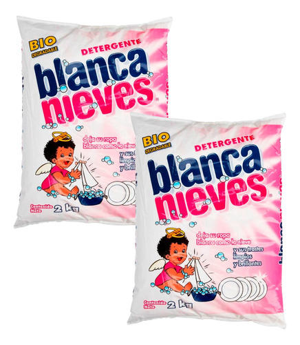 2 Pack Blanca Nieves Detergente En Polvo Multiusos 2 Kg