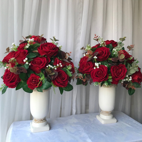 Conjunto Arranjo De Flores Permanentes Rosas Marsala | Parcelamento sem  juros