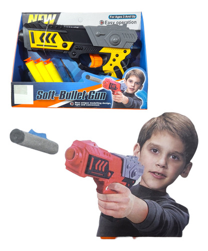 Pistola Arma Lanza Dardos  Soft  + 3 Dardos Juguete 