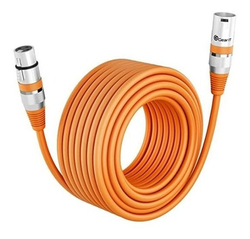 Cable De Microfono Xlr A Xlr Macho A Hembra 30 Metros Naranj