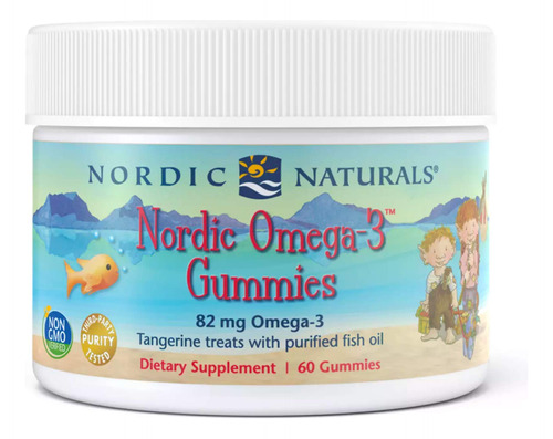 Nordic Naturals Gomitas Nordic Omega-3, Mandarina, 60 Gomita