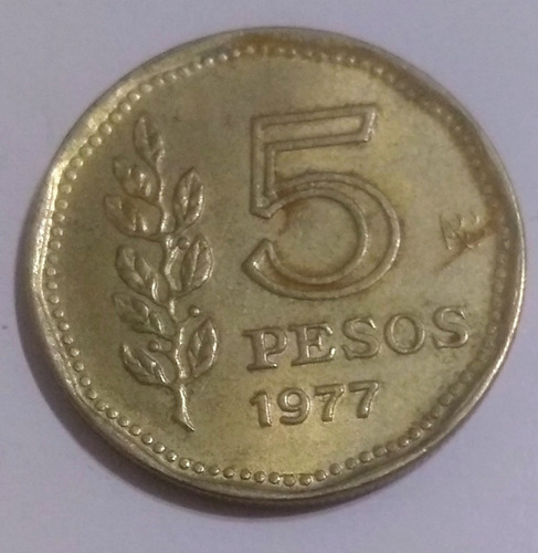 Monedas De 5 Pesos Lote 5 Mo. Años 1976/7 Ver Descripción