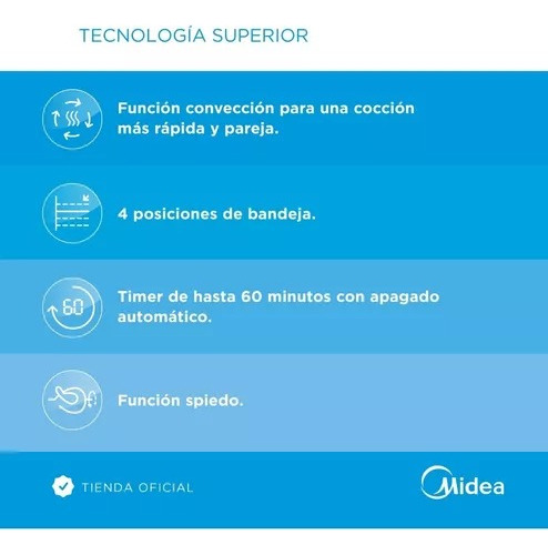 Imagen 6 de 6 de Horno Eléctrico Midea Convección 32l Silver