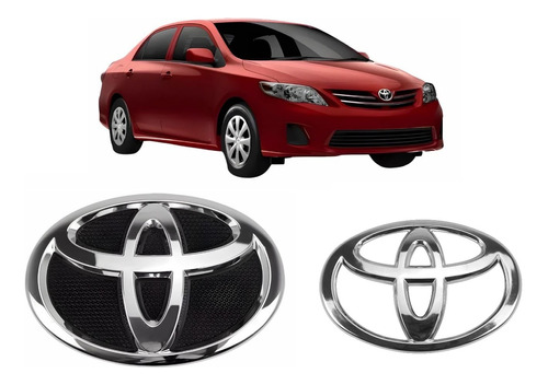 Emblema Toyota Da Grade + Porta-mala Corolla 2009 Até 2014