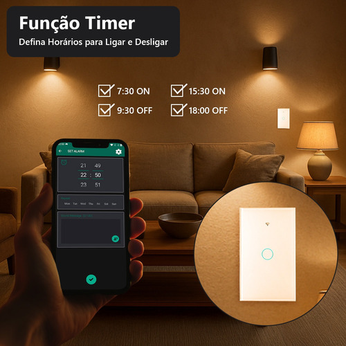 Interruptor Inteligente Smart 1 Tecla Touch Wifi Tuya Branco